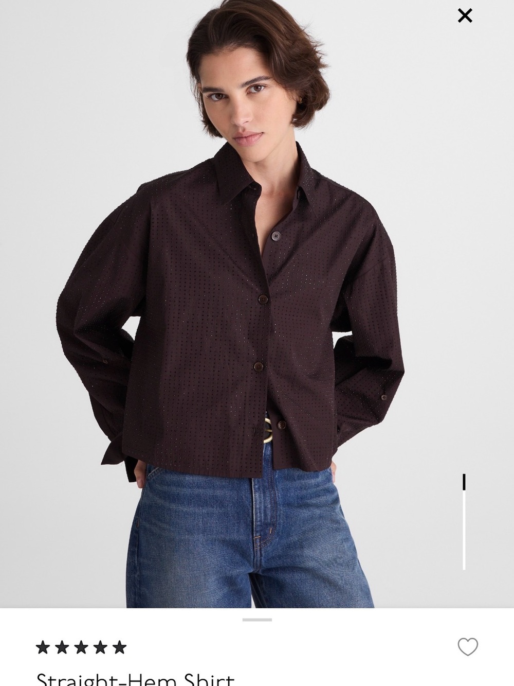 Madewell Straight Hem Button-Down Shirt in Molasses, Small NWT